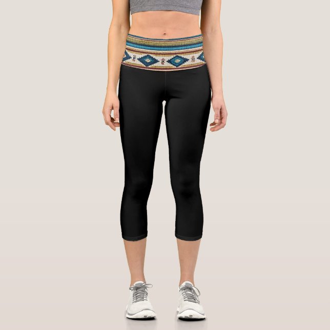 Leggings Capri "AGUA BAND / BLACK" - Capris taille haute (Recto)