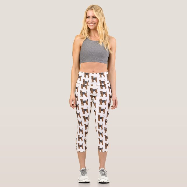 Leggings Capri Airedale terrier dog cartoon (Recto)