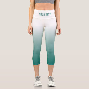 Leggings Capri Ajouter Votre Texte Ou Votre Nom Femmes Turquoises