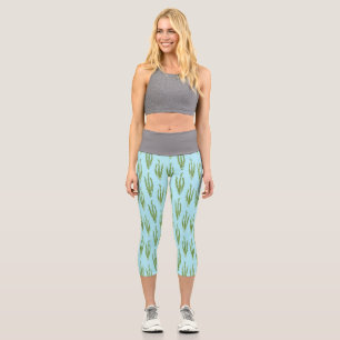 Leggings Capri Algues vertes plantes océaniques amoureux de la na