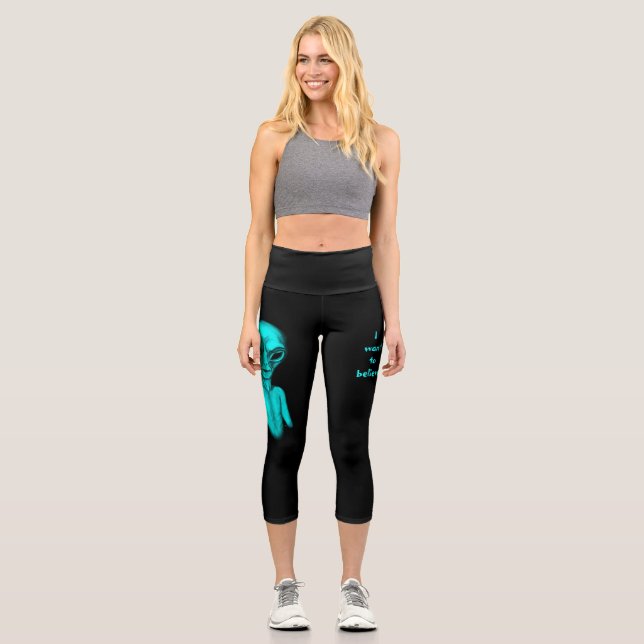 Leggings Capri Alien, je veux croire (Recto)