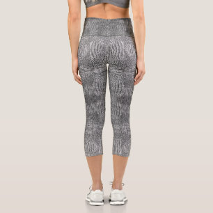 Leggings Capri Alligator gris Motif en cuir Reptile