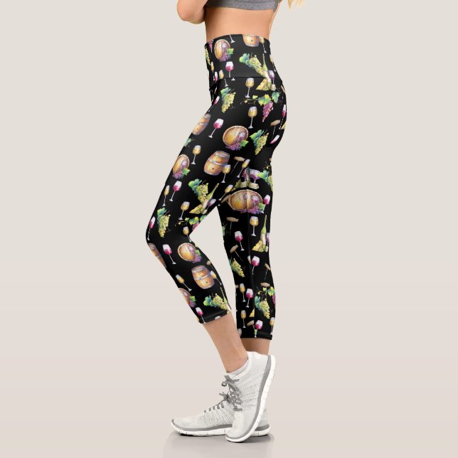 Leggings Capri Amateurs de vin Rouge Blanc Modèle de la Winery (Gauche)
