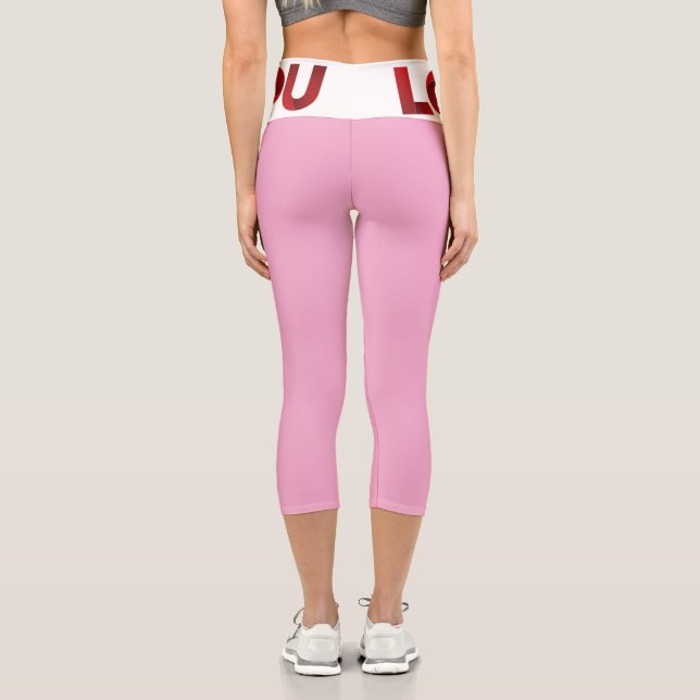 Leggings Capri Amour à toi – Typographie Romantique Gras (Verso)