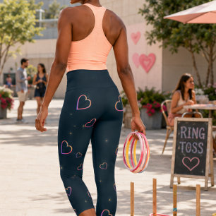 LEGGINGS CAPRI « AMOUR UNIVERSEL » - PANTALON CAPRI TAILLE HAUTE