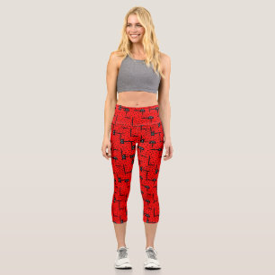 Leggings Capri Amusants Ladybugs - motif rouge