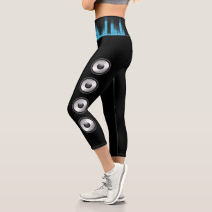 Leggings Capri Amusement Cool Musique Conception de haut-parleurs