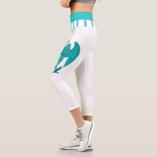 Leggings Capri Angel, Noir et Vert Design