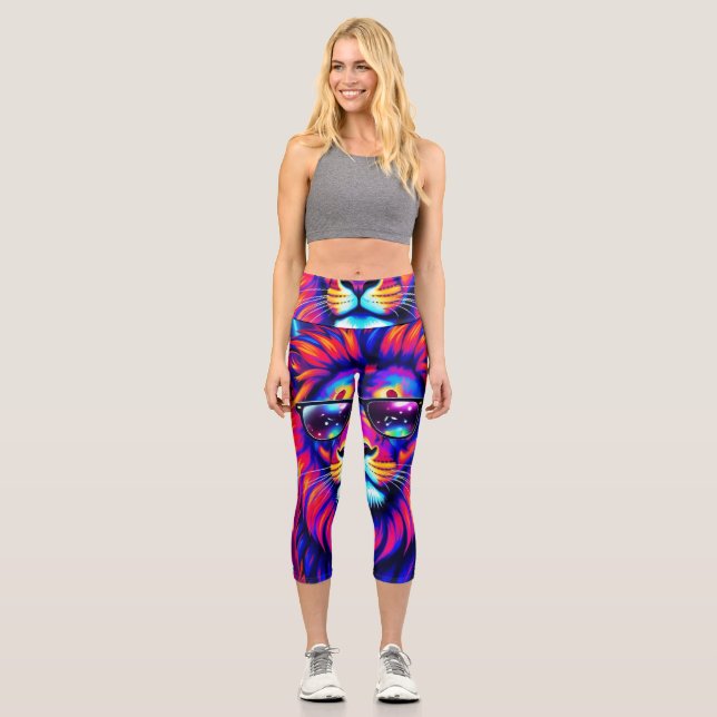 LEGGINGS CAPRI ANIMAL DE FÊTE, LION (Recto)