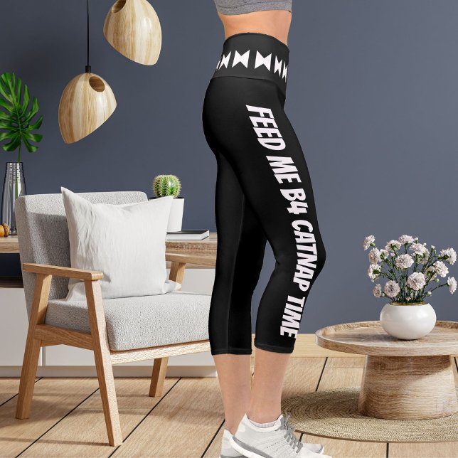 Leggings Capri Animaux de compagnie personnalisés Blanc Noir Gril (Créateur téléchargé)