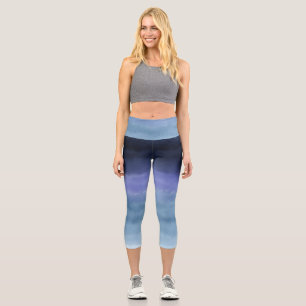 Leggings Capri Aquarelle bleu moderne violet