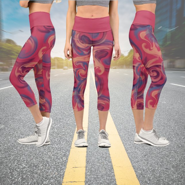 Leggings Capri Aquarelle brillante (Créateur téléchargé)
