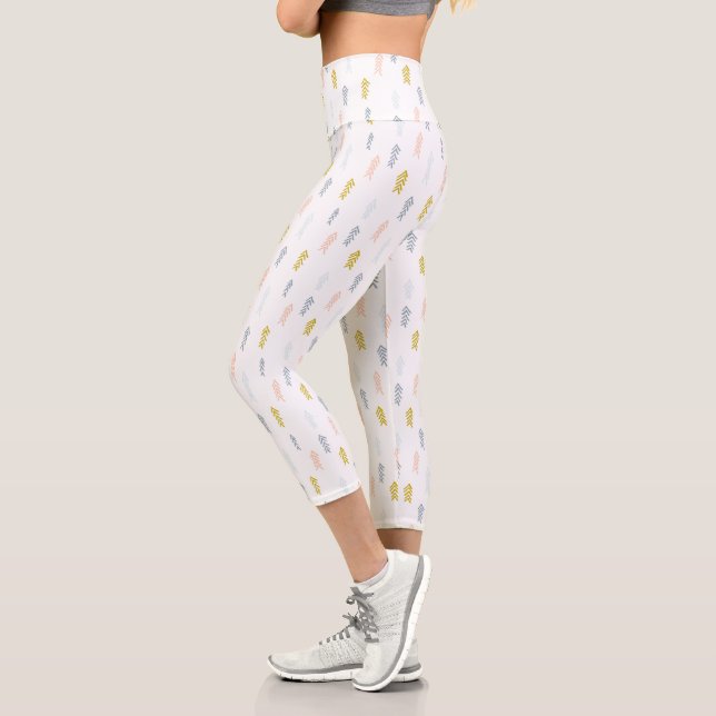 Leggings Capri Aquarelle douce Chevron Motif (Gauche)