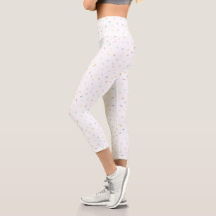 Leggings Capri Aquarelle douce Motif Confetti