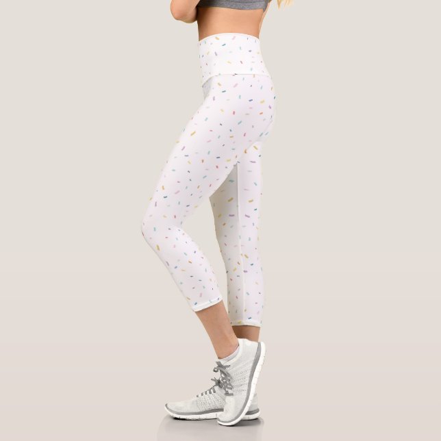 Leggings Capri Aquarelle douce Motif Confetti (Gauche)