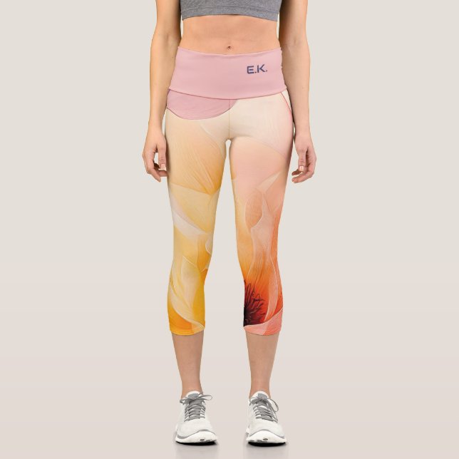 Leggings Capri Aquarelle Florale Chic (Recto)