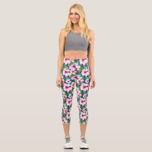 Leggings Capri Aquarelle Wanderer Tropical Floral