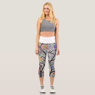 Leggings Capri 🌳 Arbre de la Vie en Abstrait 🎨