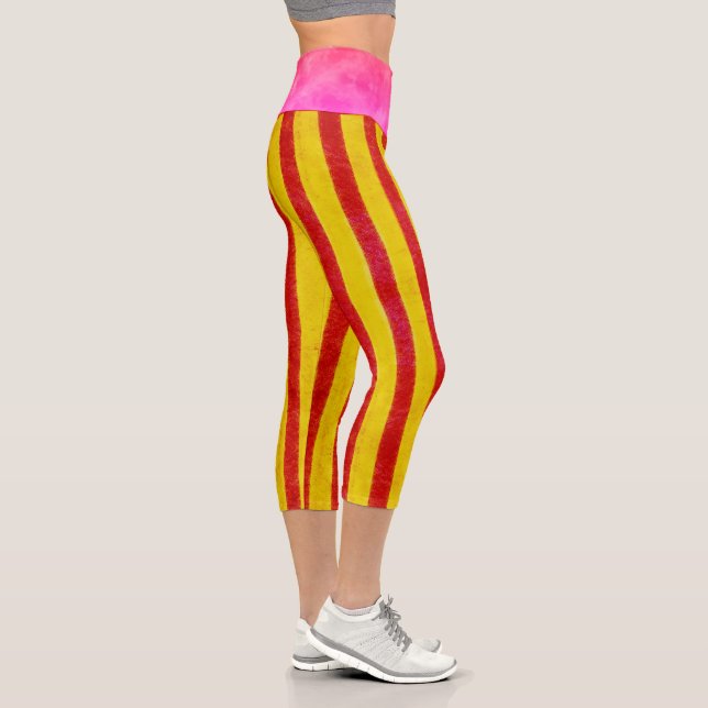 Leggings Capri arc-en-ciel ceinture jaune Catalogn (Droite)