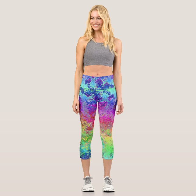 Leggings Capri Arc-en-ciel grungy (Recto)