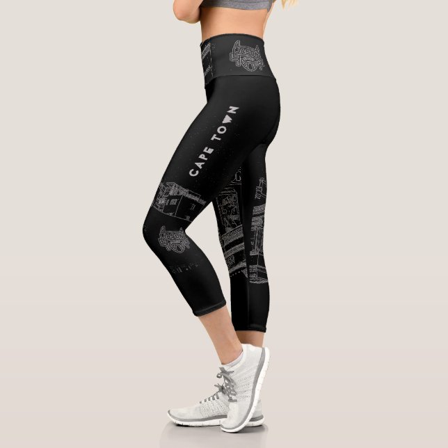Leggings Capri Architecture de Cape Town Boulangerie Dessin (Gauche)