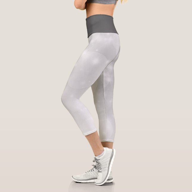 Leggings Capri Argent Et Gris (Gauche)