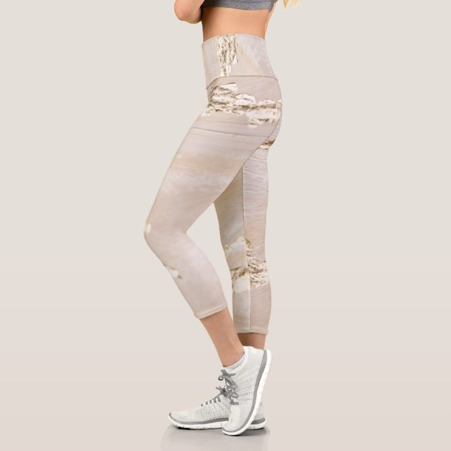 Leggings Capri Arrière - plan d'or neutre (Gauche)