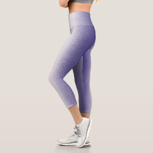 Leggings Capri Art Abstrait Pastel Lavender violet blanc