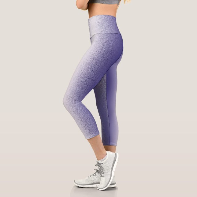 Leggings Capri Art Abstrait Pastel Lavender violet blanc (Gauche)