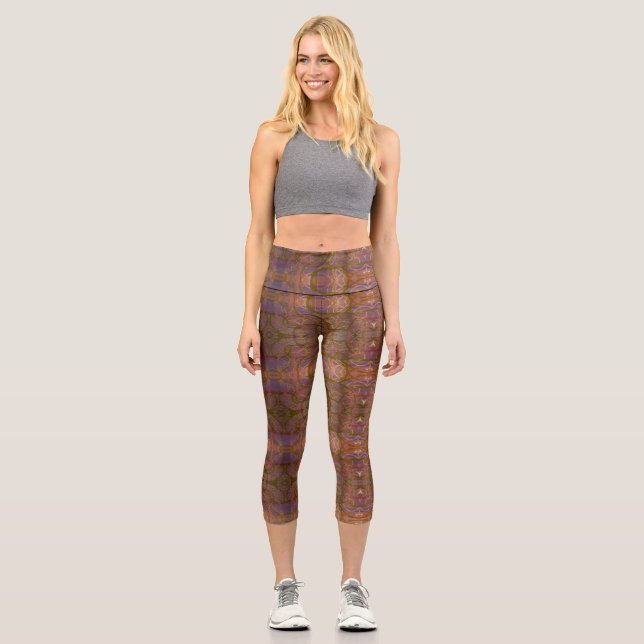 Leggings Capri Art au marqueur de tourbillon de confettis (Recto)