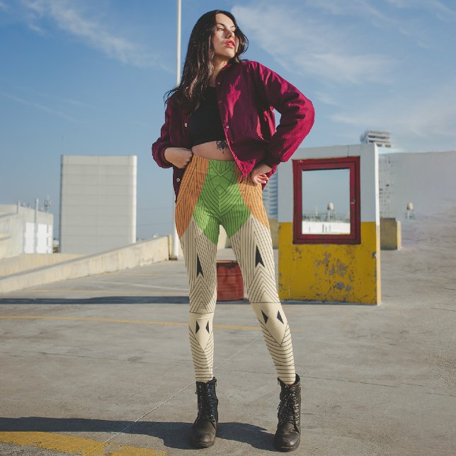 Leggings Capri Art culturel aztèque (Créateur téléchargé)
