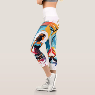 Leggings Capri Art de l'écoulement énergétique de la méditation s