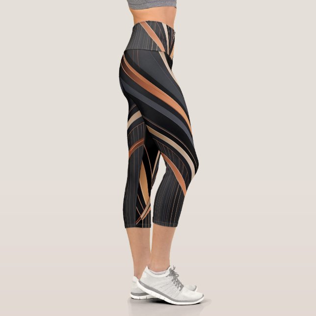 Leggings Capri Art Deco Metallic Geometric Elegance (Droite)
