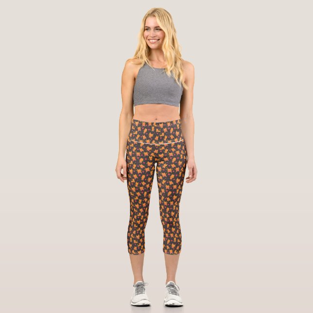 Leggings Capri Art du chat | Cute Chat Motif Enfant (Recto)