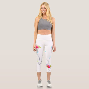 Leggings Capri Art floral moderne coloré funky art
