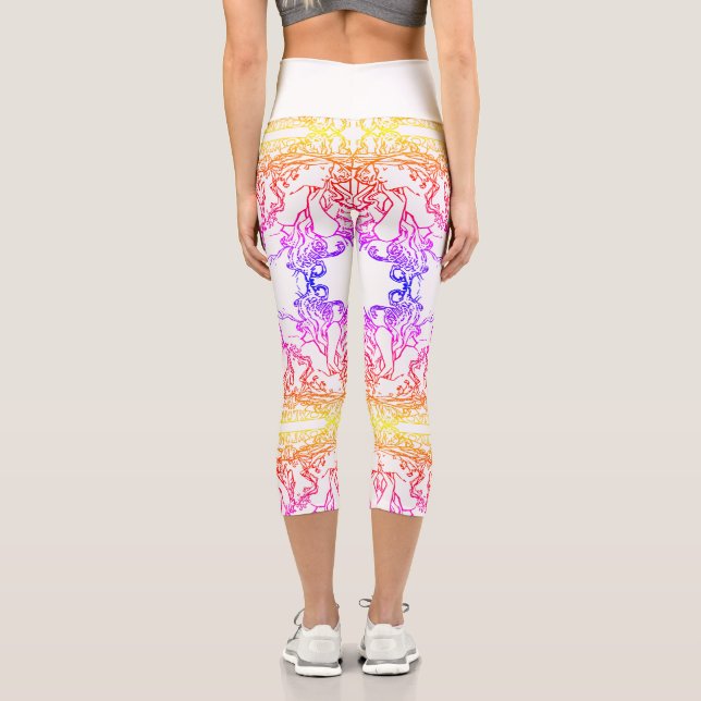 Leggings Capri Art nouveau Alphonse Mucha salon femme (Verso)