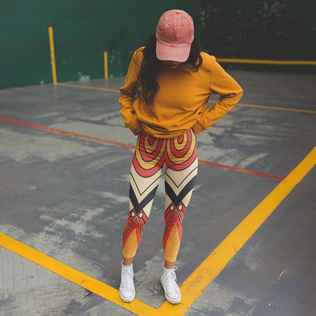 Leggings Capri Art tribal aztèque (Créateur téléchargé)