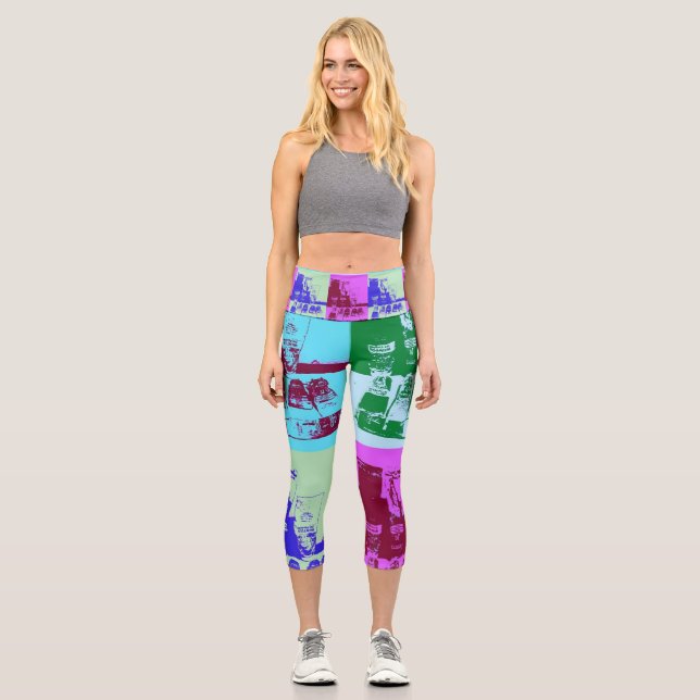 Leggings Capri Artiste palette pop art (Recto)