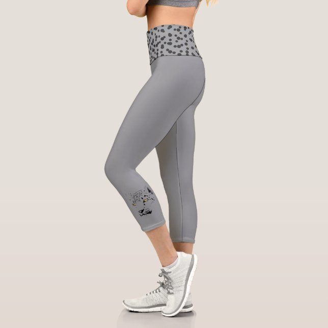 Leggings Capri Athlétisme Félin Fascinant à haute taille (Gauche)