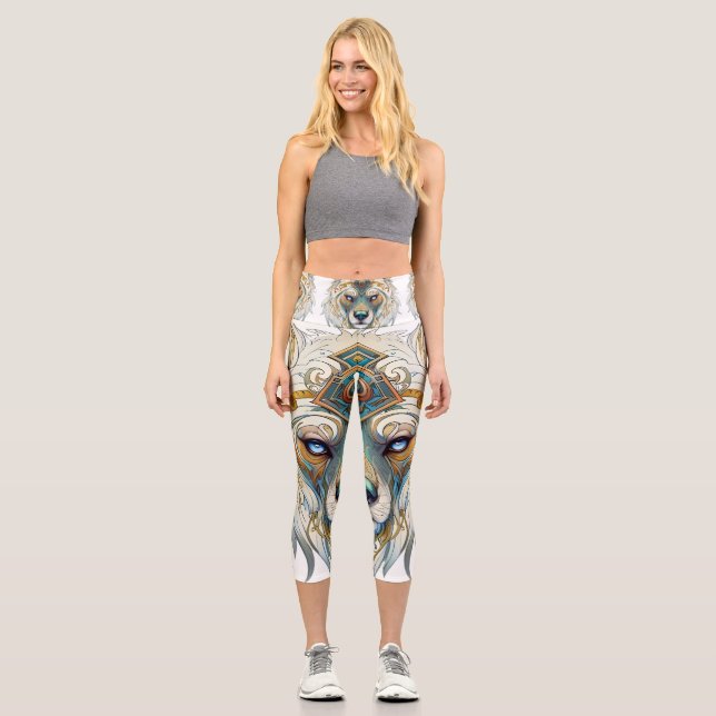 Leggings Capri Attrape-rêve loup (Recto)