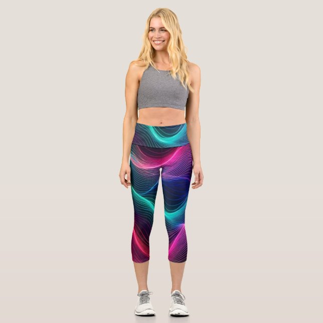 Leggings Capri Aurora Wave Capris Taille Haute (Recto)