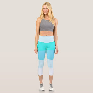 Leggings Capri avec bande de couleur mixte