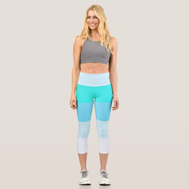 Leggings Capri avec bande de couleur mixte (Recto)