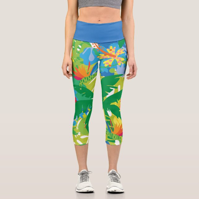 Leggings Capri Aventure tropicale (Recto)