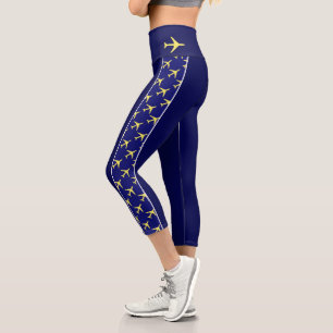 Leggings Capri Avion Pale Jaune Aviation Fly Airways