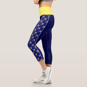 Leggings Capri Avion Pale Jaune Aviation Fly Airways