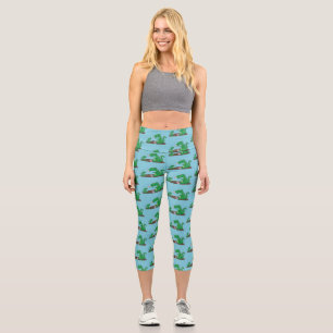 Leggings Capri Baguettes mignonnes grillant des marshmallows dess