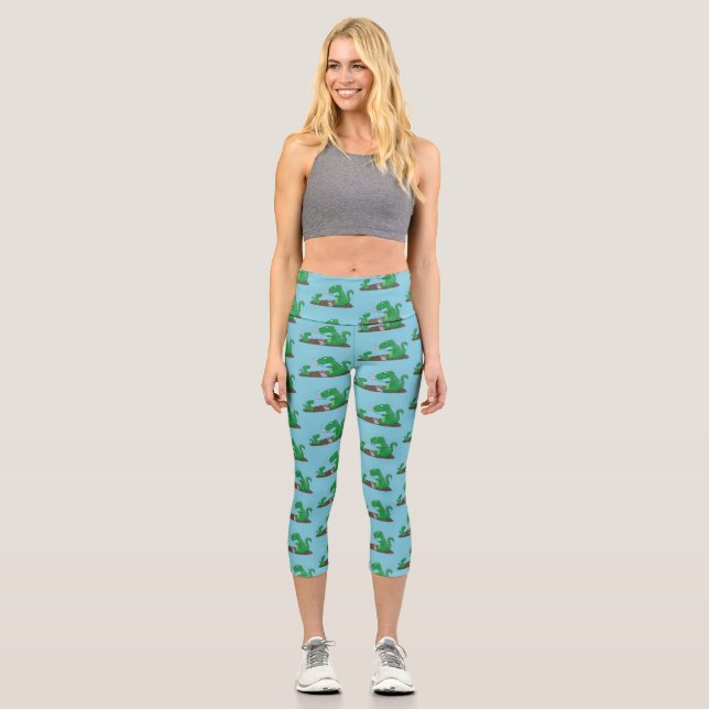 Leggings Capri Baguettes mignonnes grillant des marshmallows dess (Recto)