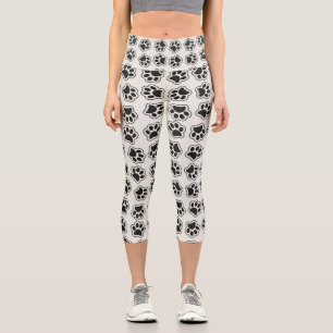 Leggings Capri Balles noires, Paws de chien, Paws de chat, Plan