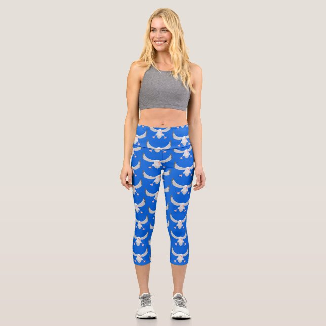 Leggings Capri Bande dessinée de l'oiseau mûre albatros (Recto)